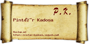 Pintér Kadosa névjegykártya